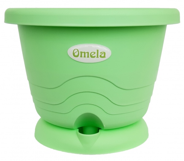 Горшок пластиковый Омела Пастель 4,5 л круглый мятный (ТУ У 22.29-40031804-001:2020) 