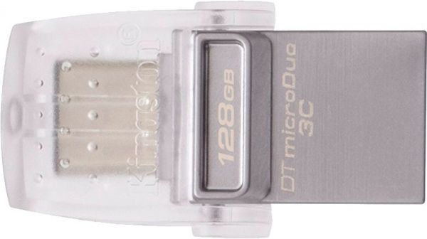 Флеш-пам'ять USB Kingston DataTraveler microDuo 3C 128 ГБ USB 3.1 silver (DTDUO3C/128GB) 