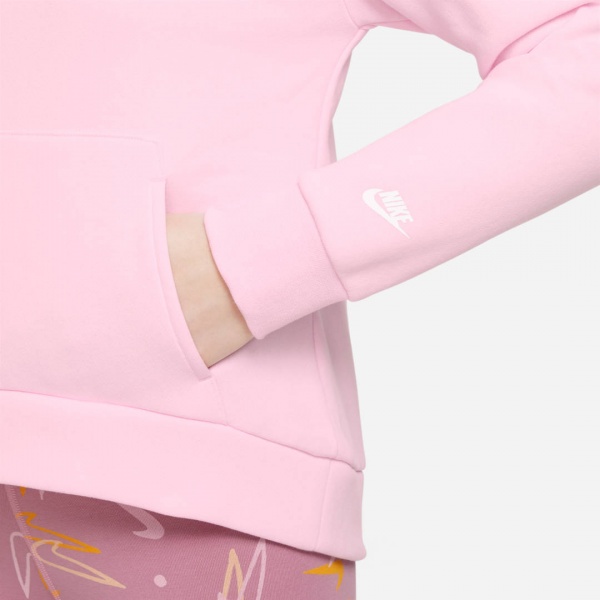 Джемпер Nike G NSW FLC HOODIE SSNL PRNT DQ9127-663 р. M рожевий