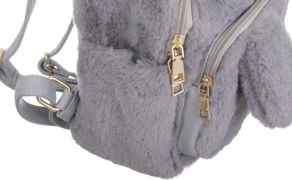 Рюкзак пухнастий Soft Touch ушки на магнитах, серый