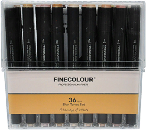 Набор двусторонних маркеров FINECOLOUR Brush Skin SET 36 цветов EF103-FS36 разноцветный 