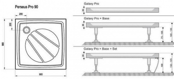 Поддон душевой Ravak PERSEUS PRO 90
