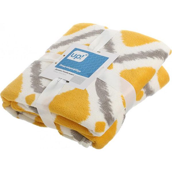 Плед Underprice 200x220 см ромбы желтые