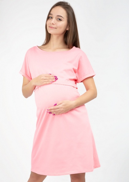 Ночная рубашка для беременных Happy Mom р. L №1168/12922 розовый 