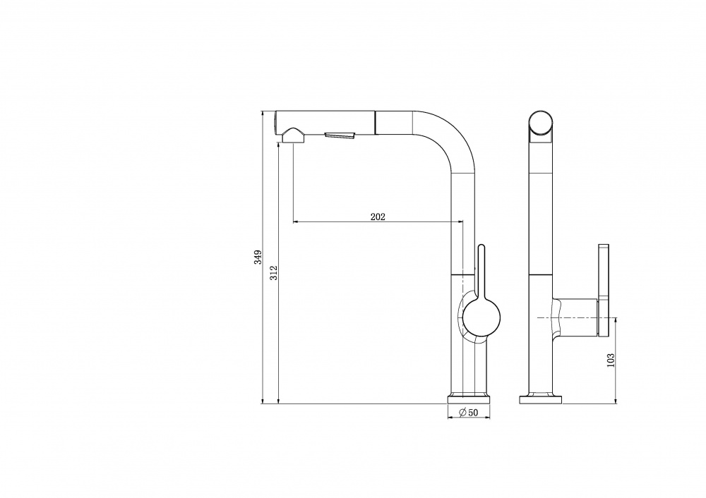 Змішувач для кухні Aqua Rodos RIMINI 06 STAINLESS STEEL