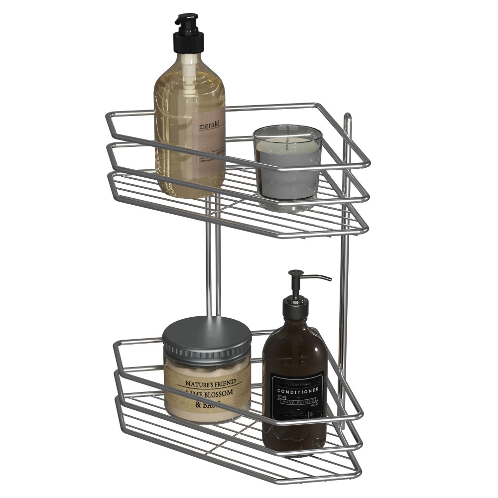 Полиця для ванної Метал-Стиль кутова 25 см 2-ярусна хром ПВ-25232