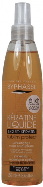 Спрей Byphasse для сухих и поврежденных волос Liquid Keratin Activ Protect Dry Hair 250 мл