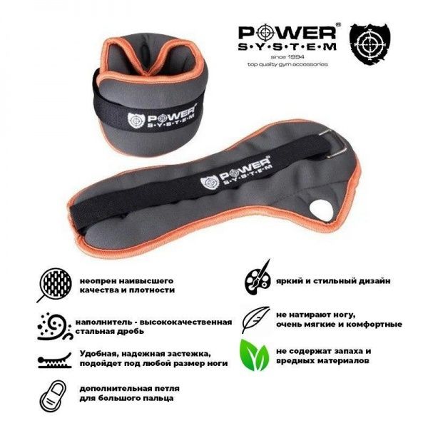 Утяжелители Power System манжеты на за'ястья уни. PS_4071 2x2 кг 
