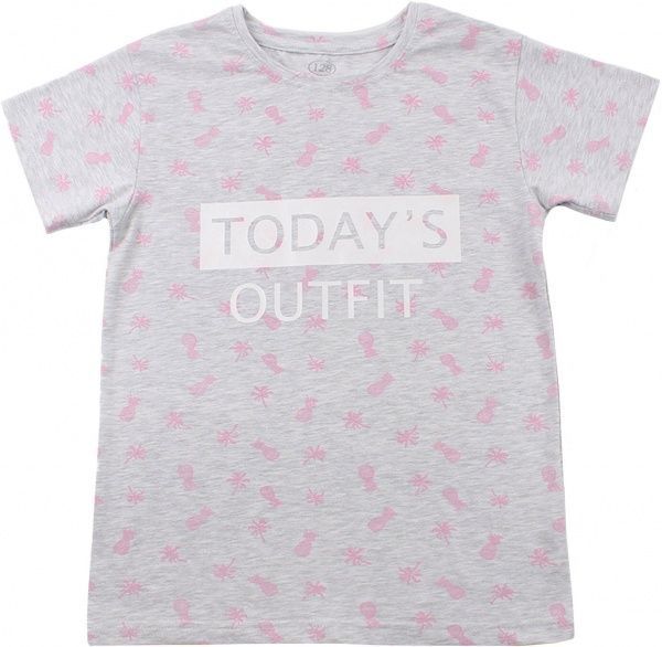 Футболка для дівчаток Фламінго Today's Outfit р.158 світло-сірий меланж 806-424 