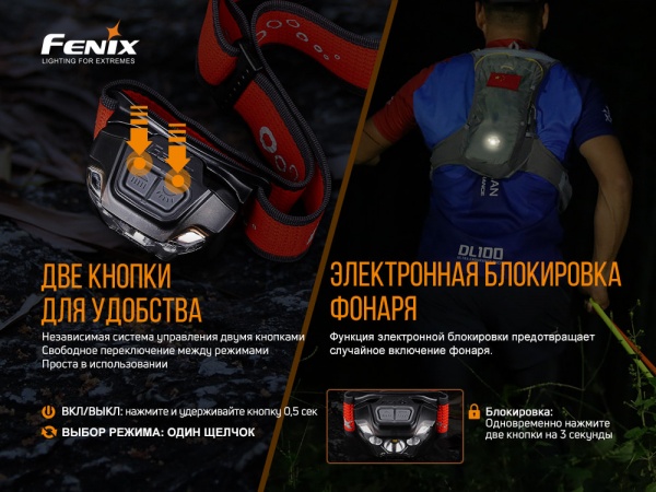 Фонарик на голову Fenix HL18R-T, 500лм, 82м