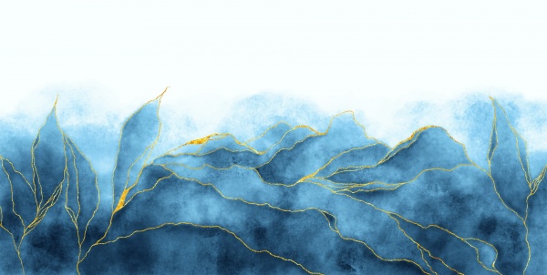 Репродукция Листья акварель 50x100 см Арт Фемелі 