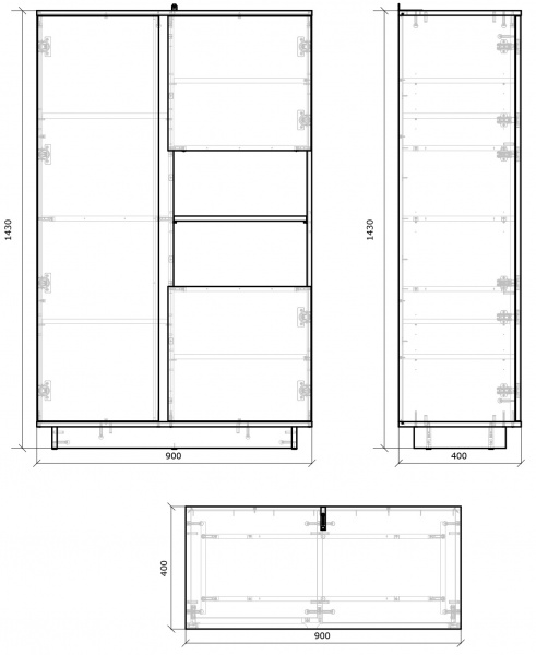 Шкаф Грейд 3д низкий Concept дуб крафт серый / нимфея альба 