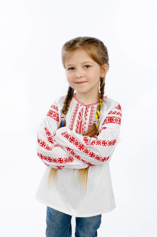 Вышиванка для девочек Эдельвика 393-23/09 р.158 белый 393-23/09