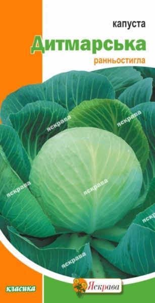 Семена Яскрава капуста белокочанная Дитмарская 0,5г (4823069800482)