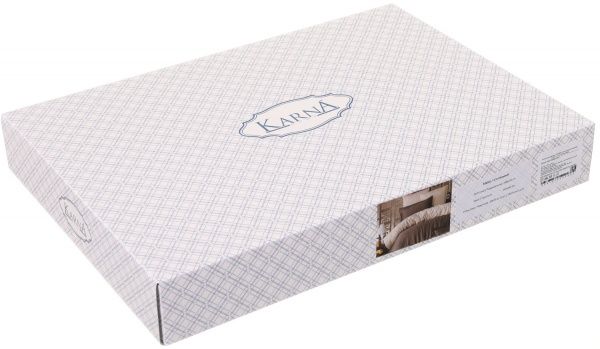 Комплект постільної білизни Loft 1,5 коричнево-бежевий Karna 