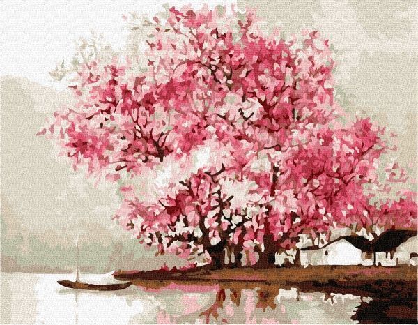 Картина по номерам Цветущая сакура BookOpt 