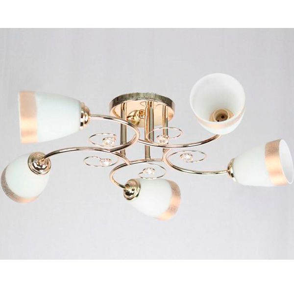 Люстра потолочная Геотон Е647-5 5x60 Вт E27 золото 