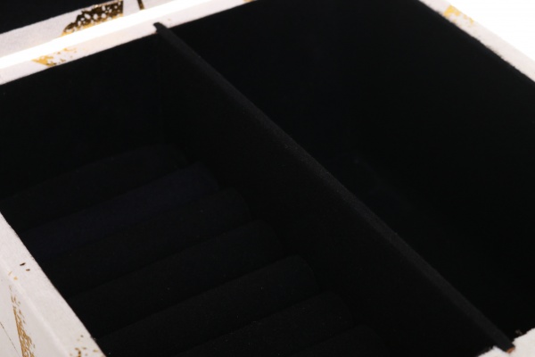 Скриня Геометрія 18х18х12 см біла із золотим