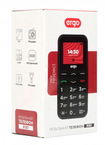Мобильный телефон Ergo F181 Dual Sim black