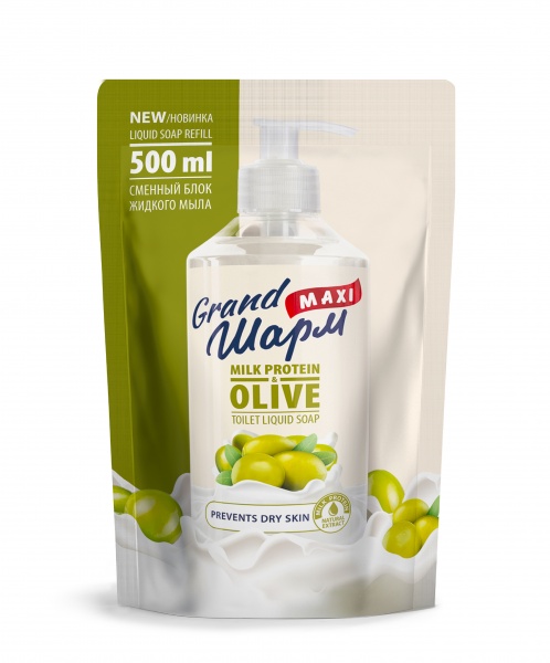 Мыло жидкое Grand Шарм Maxi Молочный протеин + Оливка 500 мл