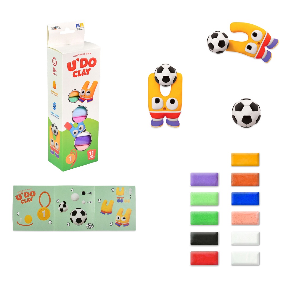 Масса для лепки Strateg U'DO Clay 11 шт. 30842