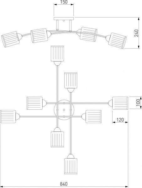 Люстра потолочная Strotskis Ruby 30125/8 8x60 Вт E27 хром 