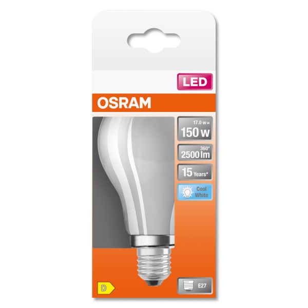 Лампа светодиодная Osram A60 16 Вт E27 4000 К 220 В матовая FIL A150FR 2542Lm 