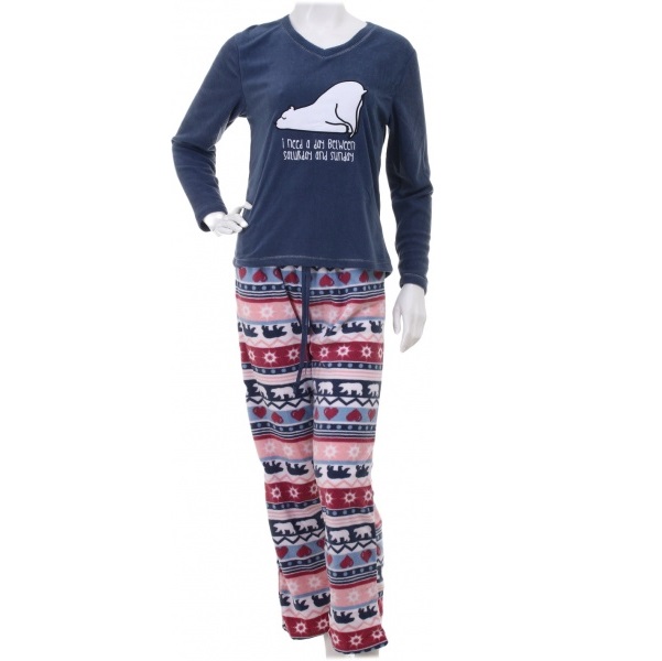 Костюм домашний женский La Nuit Home Christmas Bear р. M синий с принтом 