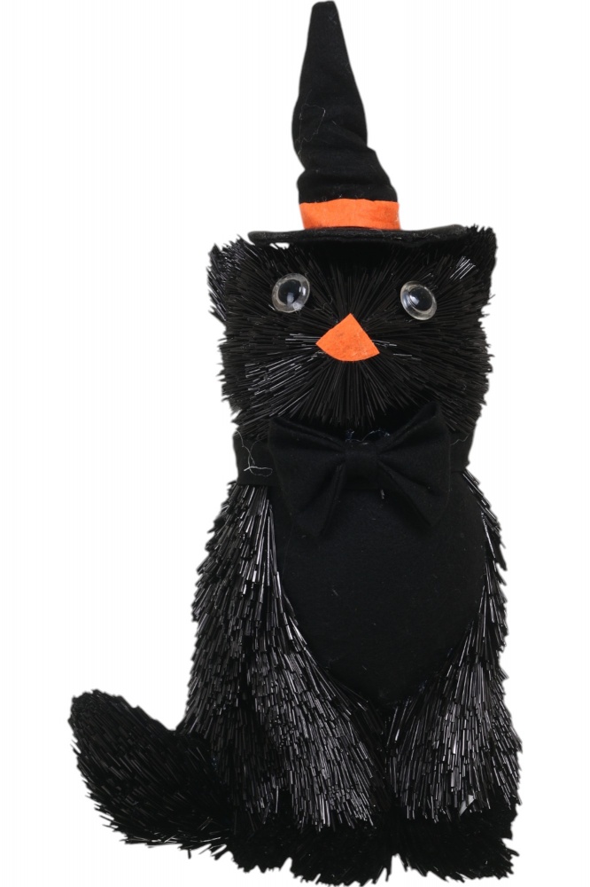 Декорация Хэллоуин черный кот 19 х 39 см