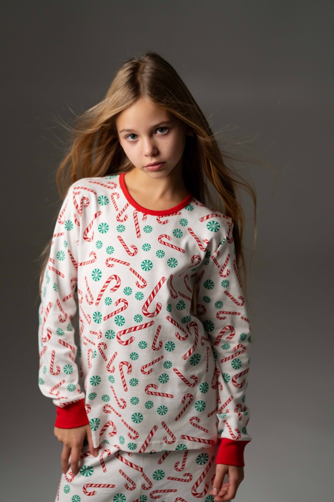 Пижама детская для девочек German Volf Конфеты р.92-98 белый с принтом 25113
