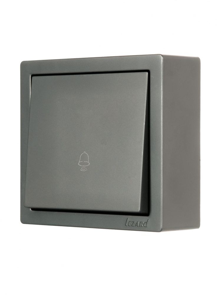 Кнопка дзвінка одноклавішний Lezard LETO платина металік 752-3500-103