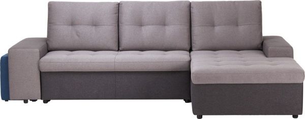 Диван угловой ADK Канзас Е25 правосторонний серый 2650x1620x770 мм