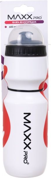 Фляга MaxxPro велосипедная FBC103-Rd 600 белый с красным