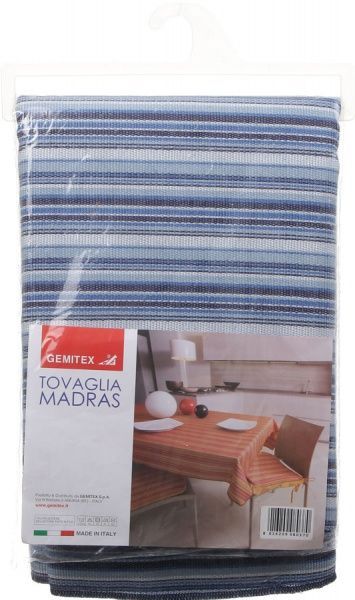 Скатерть Madras 140x140 см синий Gemitex 