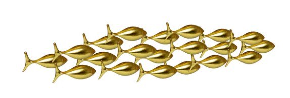 Декор настенный KARE Design School of Tuna Gold 41x181x10 см 40,5x181 см золотой 