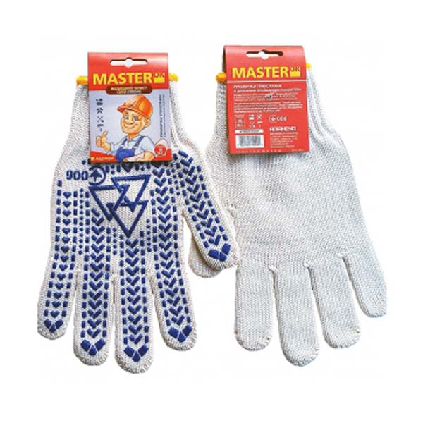 Рукавички MasterOK MASTER-80Т трикотажні з покриттям ПВХ крапка XL (10)