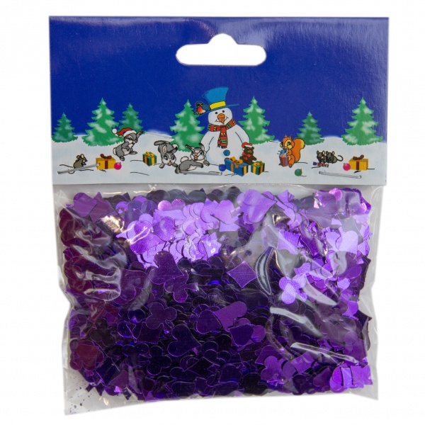 Декорация новогодняя Конфетти-метафан, фиолетовый 1 см, 30 г 201098 