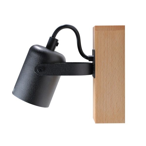 Спот Светкомплект 1314 1x40 Вт E27 чорний/дерево 