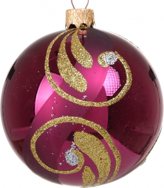 Шар новогодний орнамент d 80 мм в ассортименте .0182