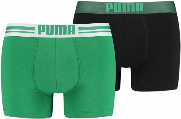 Трусы Puma Placed Logo Boxer 2P 90651904 L зеленый/черный 2 шт.