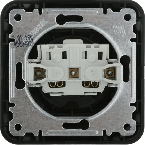 Розетка без заземлення Makel Lillium Natural без кришки чорний