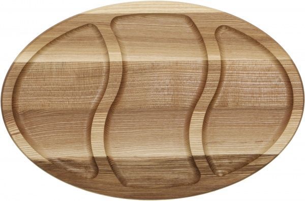 Дошка для подачі страв овальна дерев'яна дошка 30х45 см 