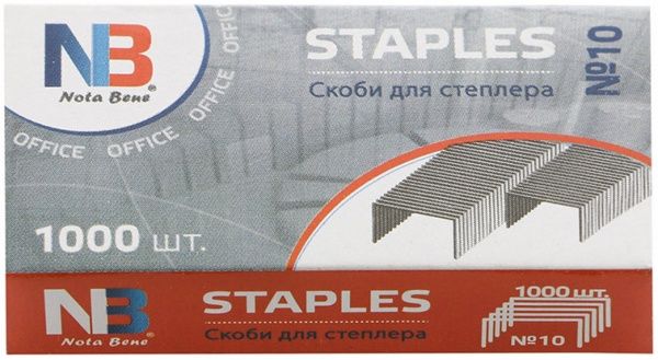 Скоба №10 1000 шт Nota Bene