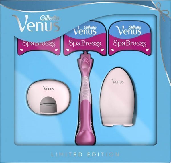 Набір подарунковий для жінок Gillette Comfortglide Spa Breeze + 3 касети + дорожній футляр + кріплення