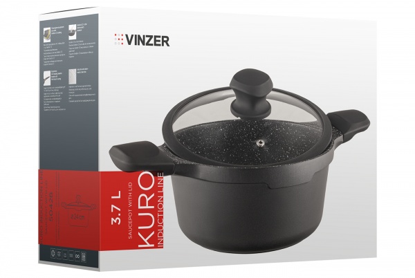 Каструля з кришкою Kuro Induction Line 50428 3,7 л 24 cм Vinzer