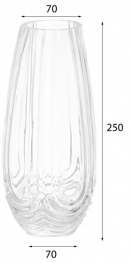 Ваза стеклянная Wrzesniak Glassworks Stripe 25 см прозрачная 17-11281