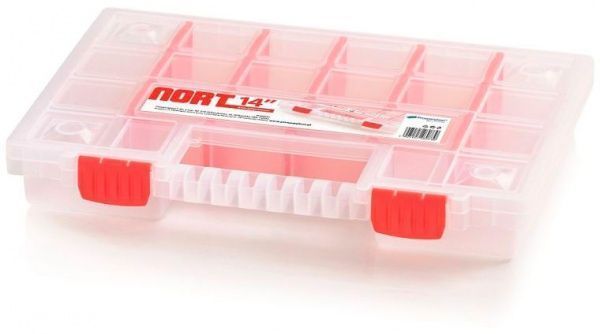 Органайзер для дрібних деталей для метизів Prosperplast прозорий (344x249x50) 20 секцій (NORT14) 14