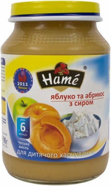 Пюре Hame Абрикос з сиром 190 г 8595139702779  