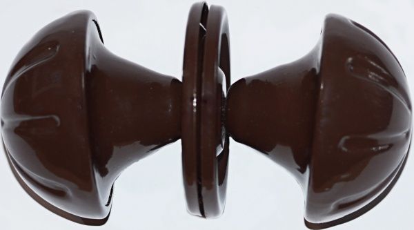 Ручка дверна кнопка без замикання коричневий