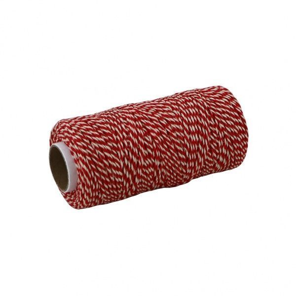 Шпагат Радосвіт бавовняна 1,3 мм 100 м біло-червоний